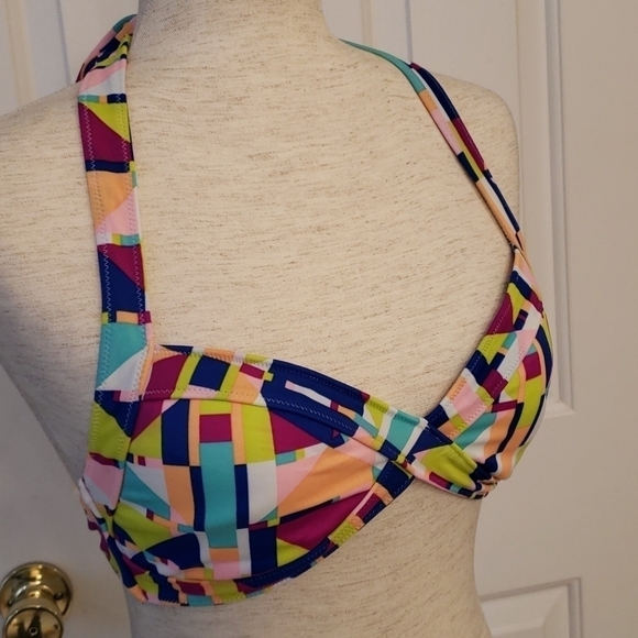 VS Pink Abstract Print Bikini Top - Picture 4 of 13